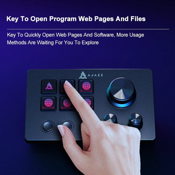 Planet Gates Ajazz AKP03E Mechanical Macro Keyboard,Multi-Function Desktop Assistant, for Office and Gaming, Easy-to-Use Multimedia Controls