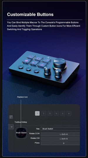 Planet Gates Ajazz AKP03E Programmable Visual Macro Keyboard Mechanical Gaming Keyboard Custom Button Mini Keyboard For Multiple Scenario