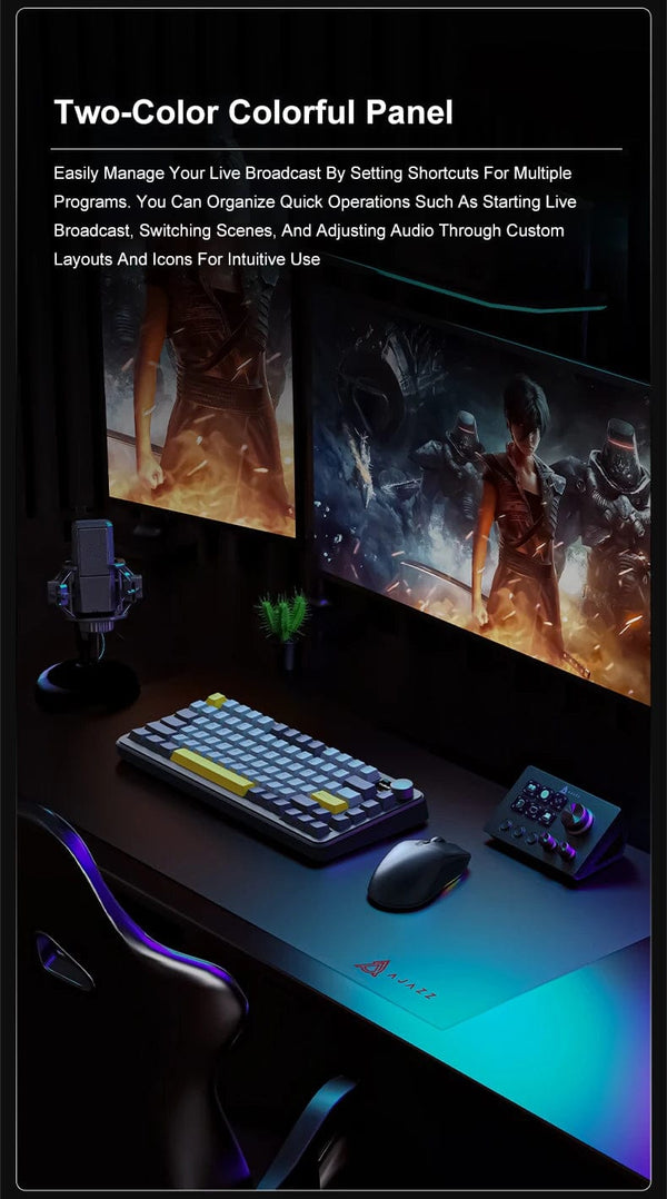 Planet Gates Ajazz AKP03E Programmable Visual Macro Keyboard Mechanical Gaming Keyboard Custom Button Mini Keyboard For Multiple Scenario