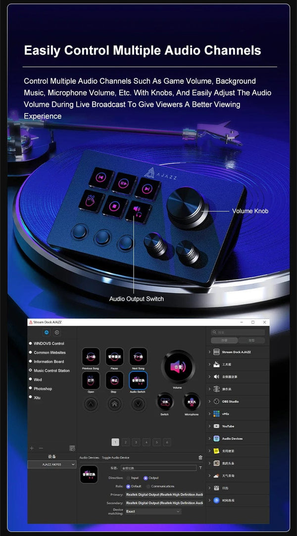 Planet Gates Ajazz AKP03E Programmable Visual Macro Keyboard Mechanical Gaming Keyboard Custom Button Mini Keyboard For Multiple Scenario