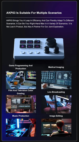 Planet Gates Ajazz AKP03E Programmable Visual Macro Keyboard Mechanical Gaming Keyboard Custom Button Mini Keyboard For Multiple Scenario