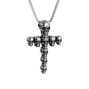 Planet Gates AL20298-Gold Retro Joker Square Pendant Necklace for Men Hiphop Rock Party Jewelry