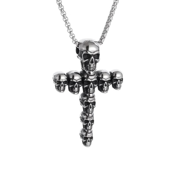 Planet Gates AL20298-Gold Retro Joker Square Pendant Necklace for Men Hiphop Rock Party Jewelry