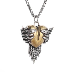 Planet Gates AL20298-Gold Retro Joker Square Pendant Necklace for Men Hiphop Rock Party Jewelry