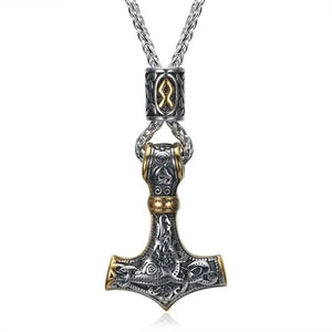 Planet Gates AL20298-Gold Retro Joker Square Pendant Necklace for Men Hiphop Rock Party Jewelry