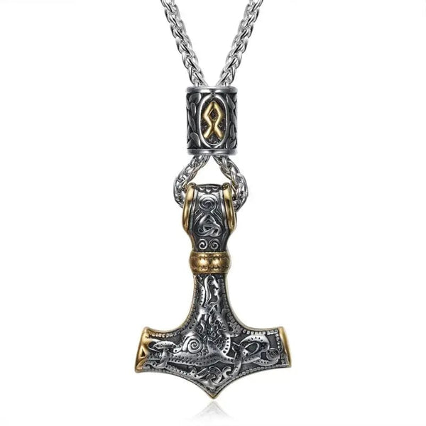 Planet Gates AL20298-Gold Retro Joker Square Pendant Necklace for Men Hiphop Rock Party Jewelry
