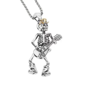Planet Gates AL20298-Gold Retro Joker Square Pendant Necklace for Men Hiphop Rock Party Jewelry