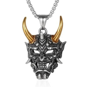 Planet Gates AL20298-Gold Retro Joker Square Pendant Necklace for Men Hiphop Rock Party Jewelry