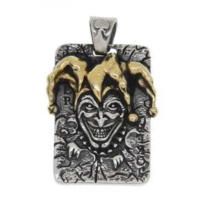 Planet Gates AL20298-Gold Retro Joker Square Pendant Necklace for Men Hiphop Rock Party Jewelry