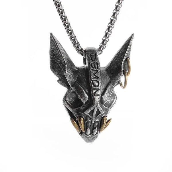 Planet Gates AL20298-Gold Retro Joker Square Pendant Necklace for Men Hiphop Rock Party Jewelry