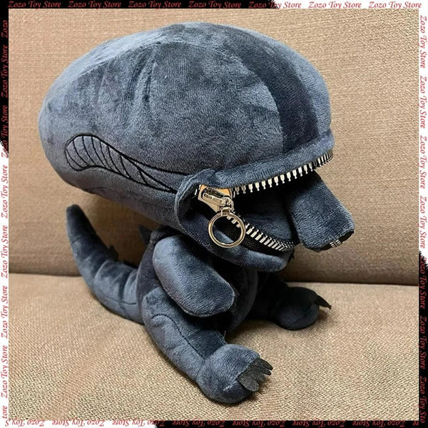 Planet Gates Alien Xenomorph Shaped Zipper Mouth Plush Doll Kawaii Plush Pillows Stuffed Toys Cartoon Decor Trendy Toy Birthday Present