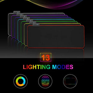 Planet Gates ALL Black / 250x350x3mm DIY Custom Personalized Mouse Pad LED Illumination Large Gaming Mousepad RGB Lighting Laptop Desk Mat Rubber Gamer Pad Carpet