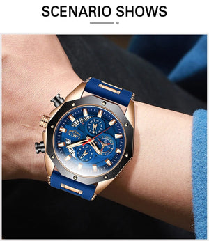 Planet Gates All black LIGE Men Watch Brand Luxury Silicone Strap Waterproof Sport Quartz Chronograph Military Wristwatch Men Clock Relogio Masculino