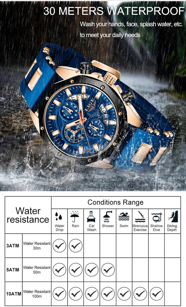 Planet Gates All black LIGE Men Watch Brand Luxury Silicone Strap Waterproof Sport Quartz Chronograph Military Wristwatch Men Clock Relogio Masculino