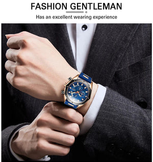 Planet Gates All black LIGE Men Watch Brand Luxury Silicone Strap Waterproof Sport Quartz Chronograph Military Wristwatch Men Clock Relogio Masculino