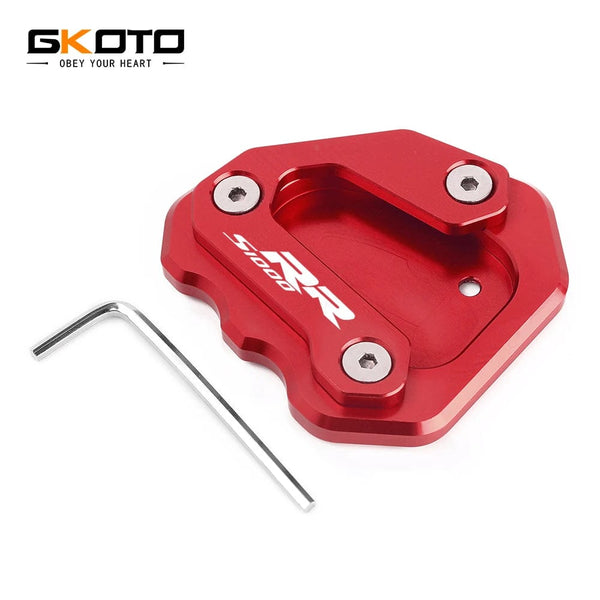 Planet Gates all red For BMW S1000RR S1000 RR 2009-2018 Motorcycle  Accessories CNC Aluminum Kickstand Side Stand Extension Enlarger Plate Pad