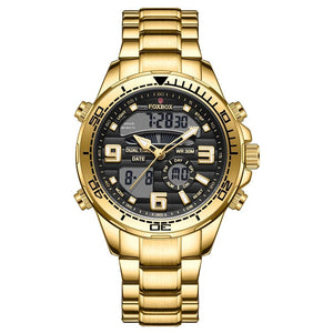 Planet Gates All yellow 2024 LIGE Brand Foxbox Digital Mens Watches Top Luxury Sport Quartz Wristwatch For Men All Steel Military Waterproof Clock+Box