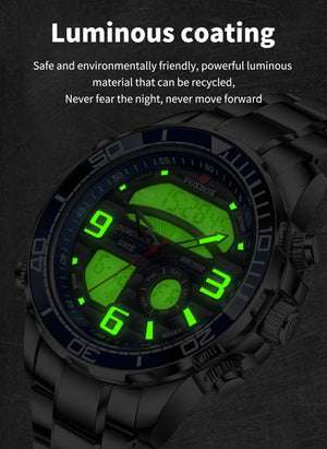 Planet Gates All yellow 2024 LIGE Brand Foxbox Digital Mens Watches Top Luxury Sport Quartz Wristwatch For Men All Steel Military Waterproof Clock+Box
