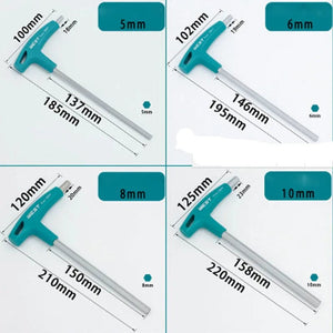 Planet Gates Allen Key Hex Wrench Cr-v Alloy Flat Head Hexagon Universal Screwdriver Hand tool Universal Quick Snap Adapter T-Handle Spanner