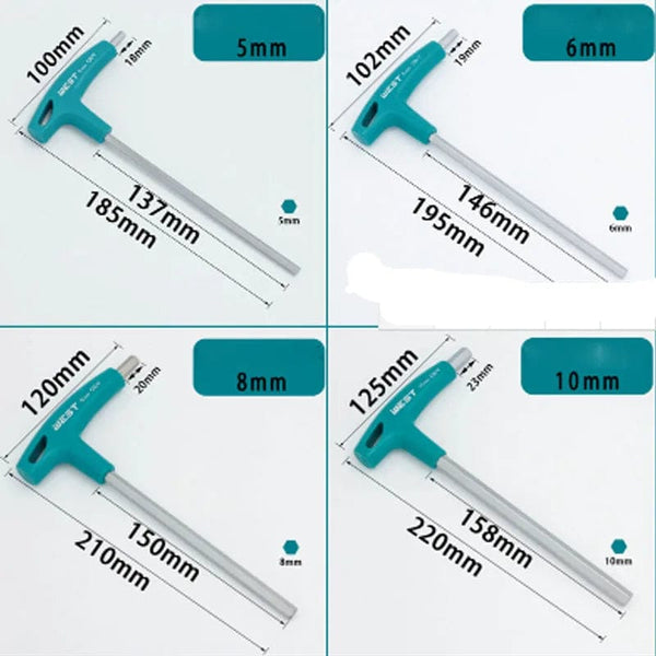 Planet Gates Allen Key Hex Wrench Cr-v Alloy Flat Head Hexagon Universal Screwdriver Hand tool Universal Quick Snap Adapter T-Handle Spanner