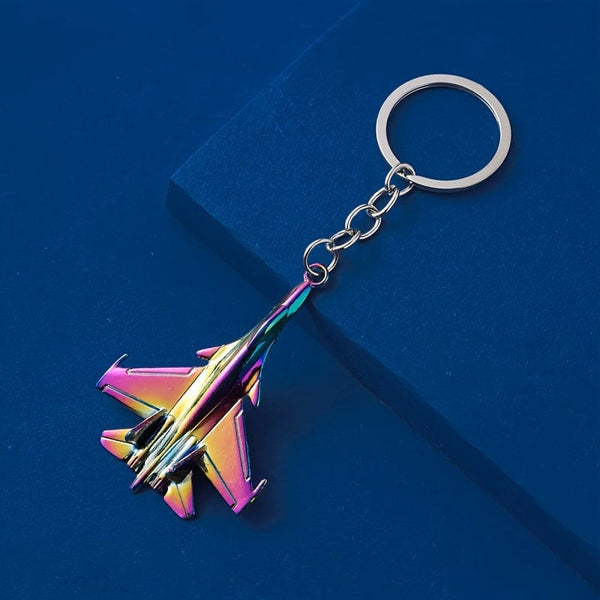 Planet Gates Alloy Airplane Model Keychain Air Force Fighter Model Car Key Pendant