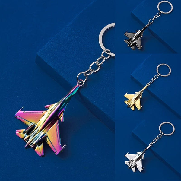 Planet Gates Alloy Airplane Model Keychain Air Force Fighter Model Car Key Pendant