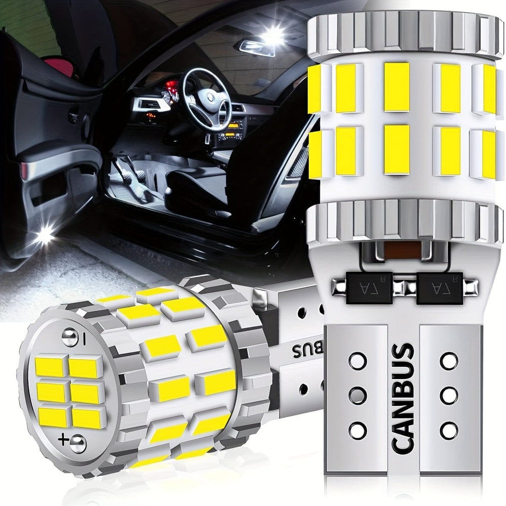 Planet Gates Aluminum 194 LED Bulbs White, Canbus Error Free 168 2825 T10 W5W LED Light Bulbs For License Plate Lights Interior Lights Dome Map Light, Pack Of 2