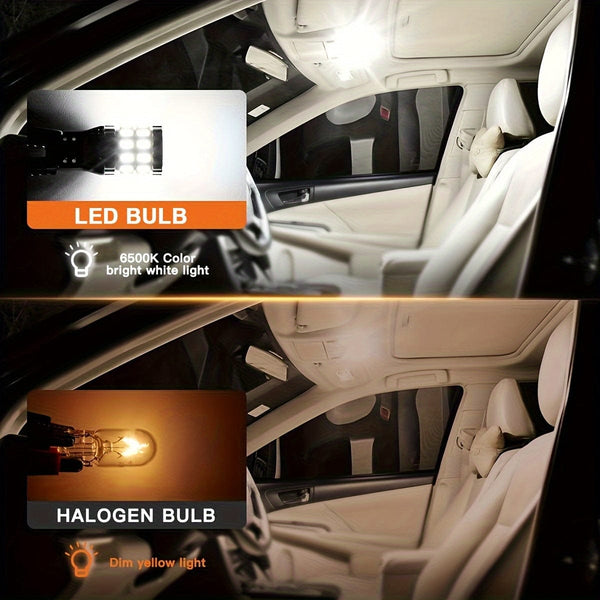 Planet Gates Aluminum 194 LED Bulbs White, Canbus Error Free 168 2825 T10 W5W LED Light Bulbs For License Plate Lights Interior Lights Dome Map Light, Pack Of 2