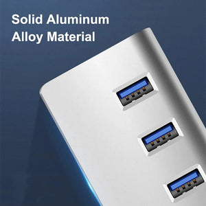 Planet Gates Aluminum Alloy USB 3.0 HUB 7 Ports High Speed Multi Splitter Adapter Up To 5Gbps Docking Station Expander for Laptop Computer PC