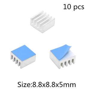Planet Gates Aluminum Heatsink Radiator Heat sink for Electronic IC Chip RAM MOS Dynatron Raspberry Pi Cooling With Thermal Conductive Tape