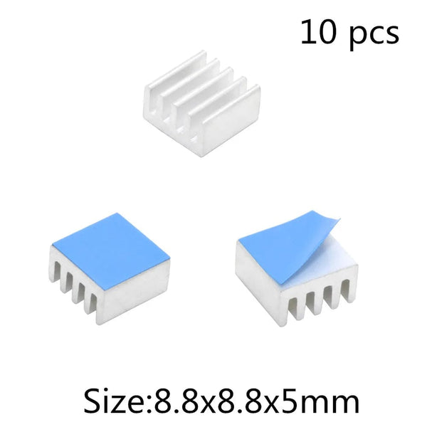 Planet Gates Aluminum Heatsink Radiator Heat sink for Electronic IC Chip RAM MOS Dynatron Raspberry Pi Cooling With Thermal Conductive Tape