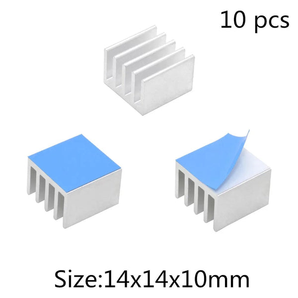 Planet Gates Aluminum Heatsink Radiator Heat sink for Electronic IC Chip RAM MOS Dynatron Raspberry Pi Cooling With Thermal Conductive Tape
