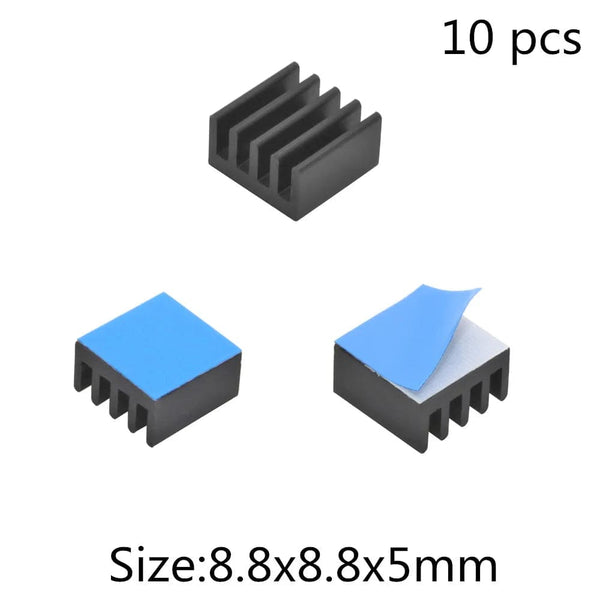 Planet Gates Aluminum Heatsink Radiator Heat sink for Electronic IC Chip RAM MOS Dynatron Raspberry Pi Cooling With Thermal Conductive Tape