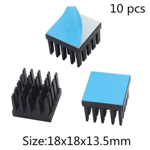Planet Gates Aluminum Heatsink Radiator Heat sink for Electronic IC Chip RAM MOS Dynatron Raspberry Pi Cooling With Thermal Conductive Tape