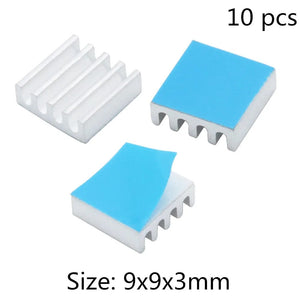 Planet Gates Aluminum Heatsink Radiator Heat sink for Electronic IC Chip RAM MOS Dynatron Raspberry Pi Cooling With Thermal Conductive Tape