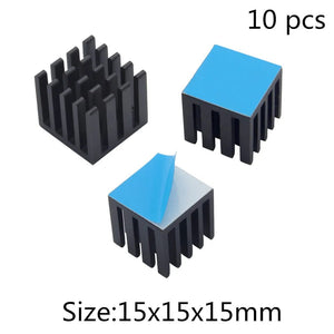 Planet Gates Aluminum Heatsink Radiator Heat sink for Electronic IC Chip RAM MOS Dynatron Raspberry Pi Cooling With Thermal Conductive Tape