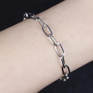 Planet Gates AM102 Fashion Mens Simple Stainless Steel Chain Bracelets for Women Unisex Wrist Jewelry Gifts Punk Metal Hip Hop Couple Jewelry