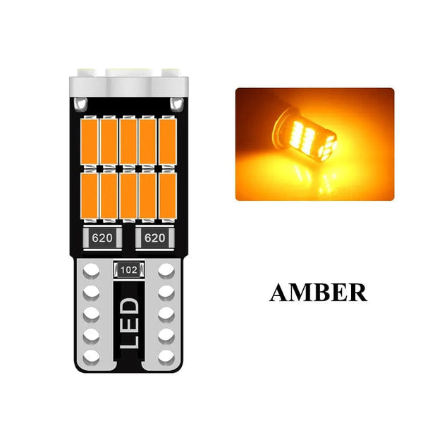 Planet Gates Amber 100x T10 Led Canbus W5W Led Car Interior Light 26led 4014smd 194 168 620 No Error Reading Dome Light Instrument Plate Lamp 6000K