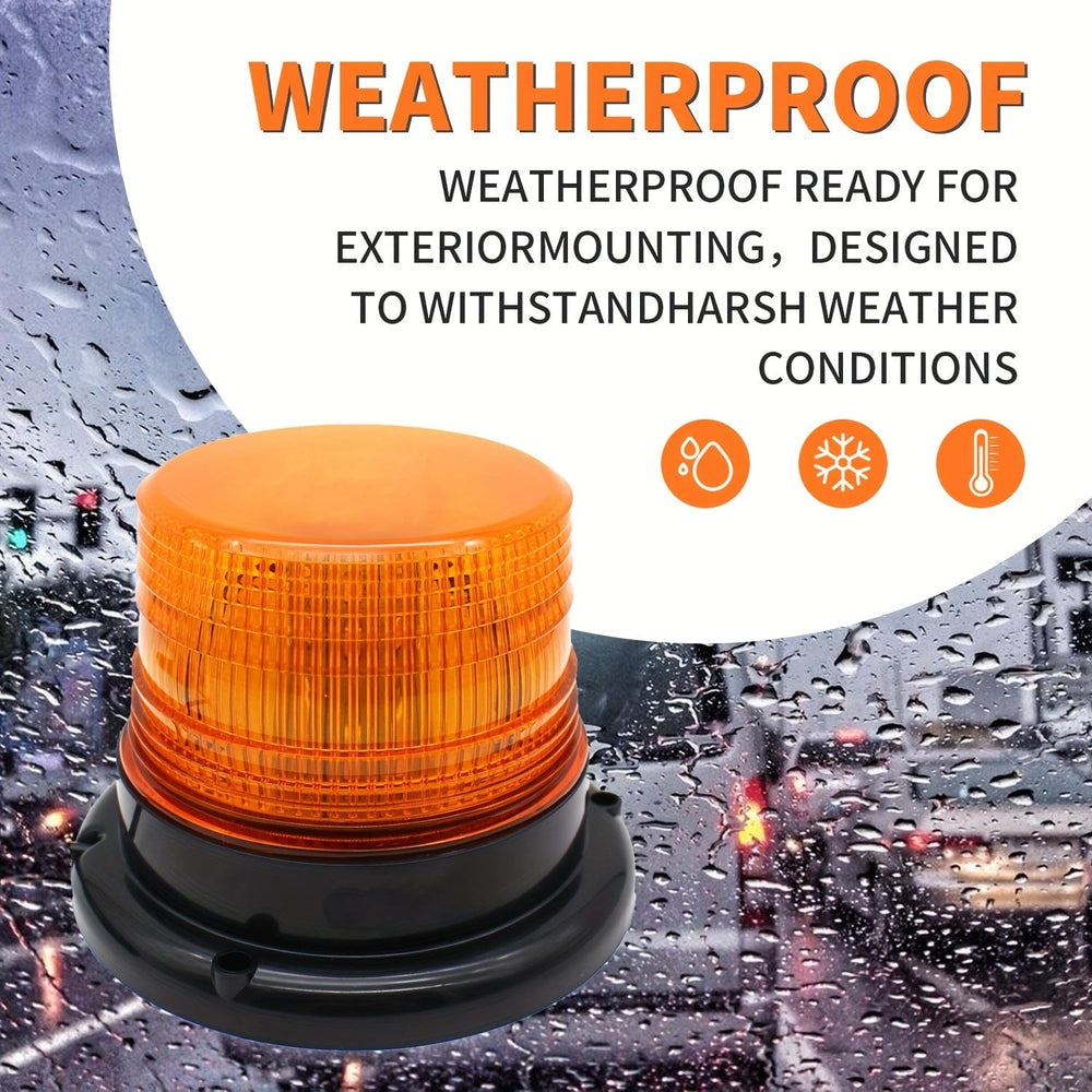 Planet Gates Amber 40 LED Strobe Light 12V-24V Amber Warning Safety Flashing Beacon Lights With Magnetic And 4.88 Meter Straight Cord For Forklift Truck Tractor UTV Car Bus