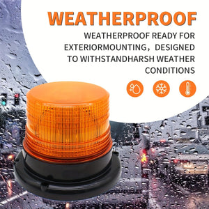 Planet Gates Amber 40 LED Strobe Light 12V-24V Amber Warning Safety Flashing Beacon Lights With Magnetic And 4.88 Meter Straight Cord For Forklift Truck Tractor UTV Car Bus