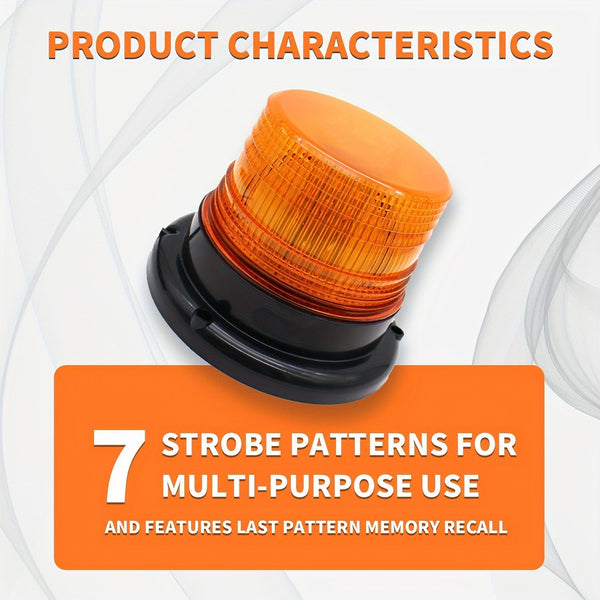 Planet Gates Amber 40 LED Strobe Light 12V-24V Amber Warning Safety Flashing Beacon Lights With Magnetic And 4.88 Meter Straight Cord For Forklift Truck Tractor UTV Car Bus