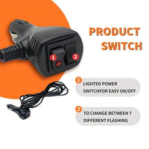 Planet Gates Amber 40 LED Strobe Light 12V-24V Amber Warning Safety Flashing Beacon Lights With Magnetic And 4.88 Meter Straight Cord For Forklift Truck Tractor UTV Car Bus