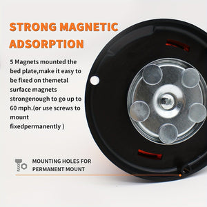 Planet Gates Amber 40 LED Strobe Light 12V-24V Amber Warning Safety Flashing Beacon Lights With Magnetic And 4.88 Meter Straight Cord For Forklift Truck Tractor UTV Car Bus