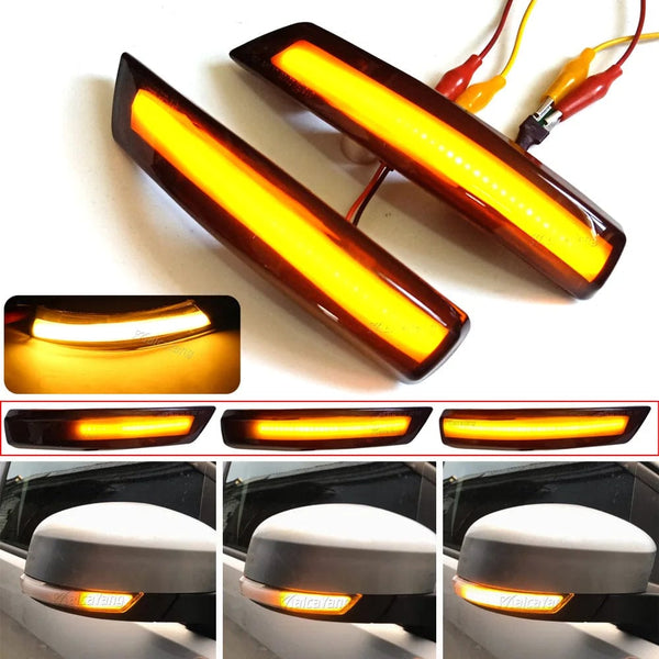 Planet Gates Amber LED Dynamic Turn Signal Side Marker Sequtntial Light Indicator Lamp For Ford Focus 2 MK2 Focus 3 MK3 3.5 For Mondeo MK4 EU