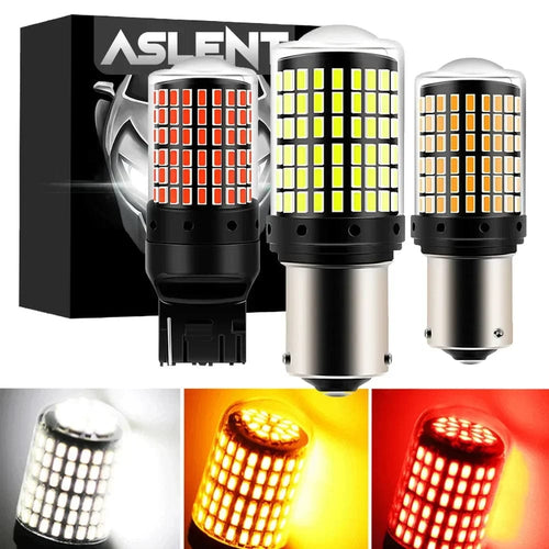Planet Gates Amber Yellow / 7440 W21W WY21W T20 2pcs 1156 BA15S P21W BAU15S PY21W 7440 W21W P21/5W 1157 BAY15D 7443 3157 LED Bulbs 144smd CanBus Lamp Reverse Turn Signal Light
