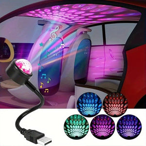 Planet Gates Ambient Light Car Atmosphere Lamp USB Roof Lamp Night Light LED Color Lamp Sound Control Music Car Decoration