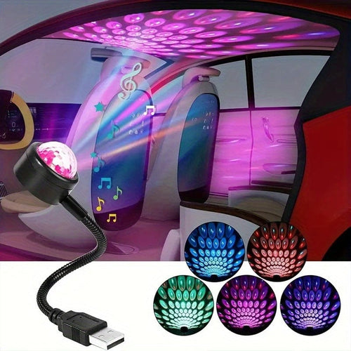 Planet Gates Ambient Light Car Atmosphere Lamp USB Roof Lamp Night Light LED Color Lamp Sound Control Music Car Decoration