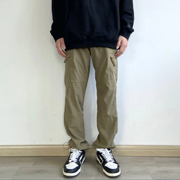 Planet Gates American Style Waterproof Cargo Pants Men Side Zipper Loose Straight Military Trousers Outdoor Casual Sport Hiking Tactics Pants