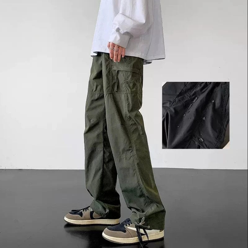 Planet Gates American Style Waterproof Cargo Pants Men Side Zipper Loose Straight Military Trousers Outdoor Casual Sport Hiking Tactics Pants