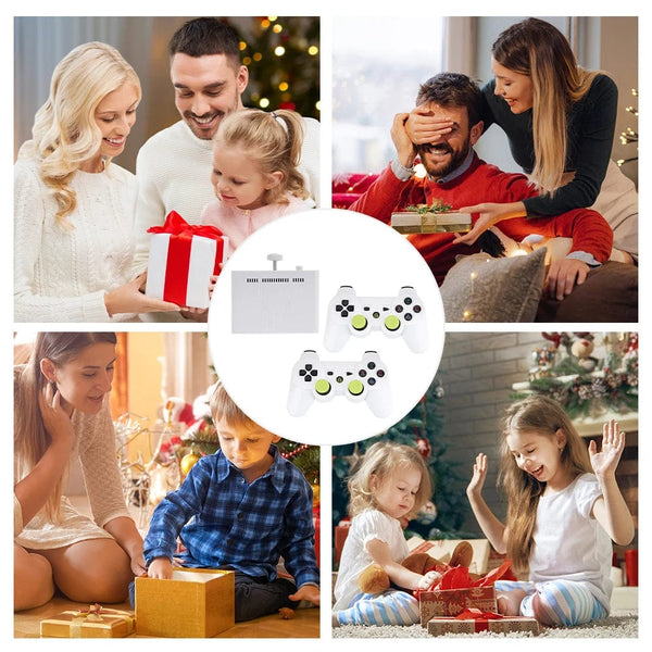 Planet Gates Ampown Y7 Video Game Console Linux System 256G Built 12000 Games Rechargeable Wireless Handle Low Latency Connection Player Gift